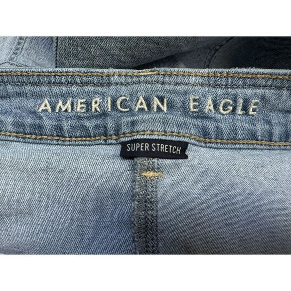 American Eagle Super Stretch Denim Jean Mini Skirt Sz 16 Cotton Stretch AE Patch - Picture 3 of 4
